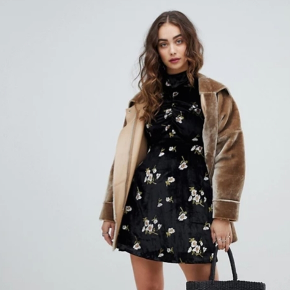 Free People Be My Baby Velvet Skater Mini Dress - Picture 5 of 12